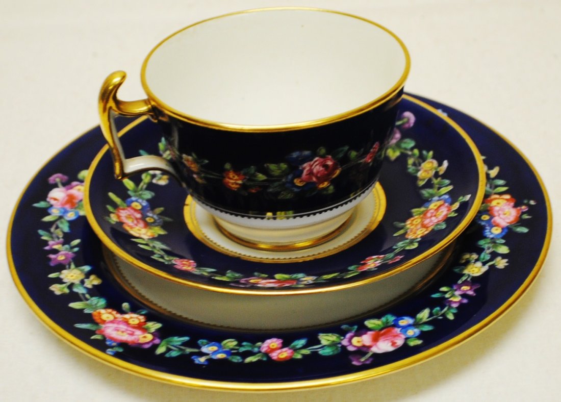 Tiffany & Co 3 pcs. Breakfast set: Tiffany & Co 3 pcs. Breakfast set by Copeland Spode. Marked on the bottom, hand painted