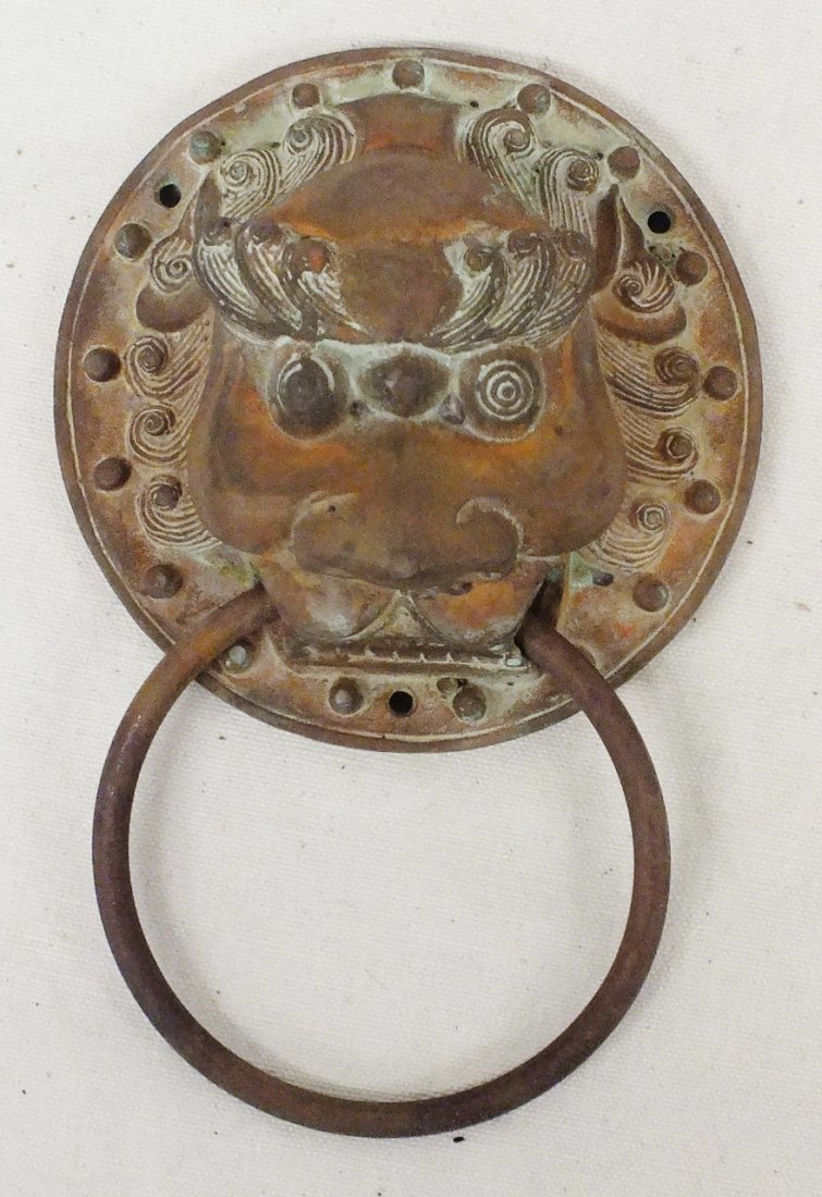 Antique door handle with lion: Antique door handle with lion