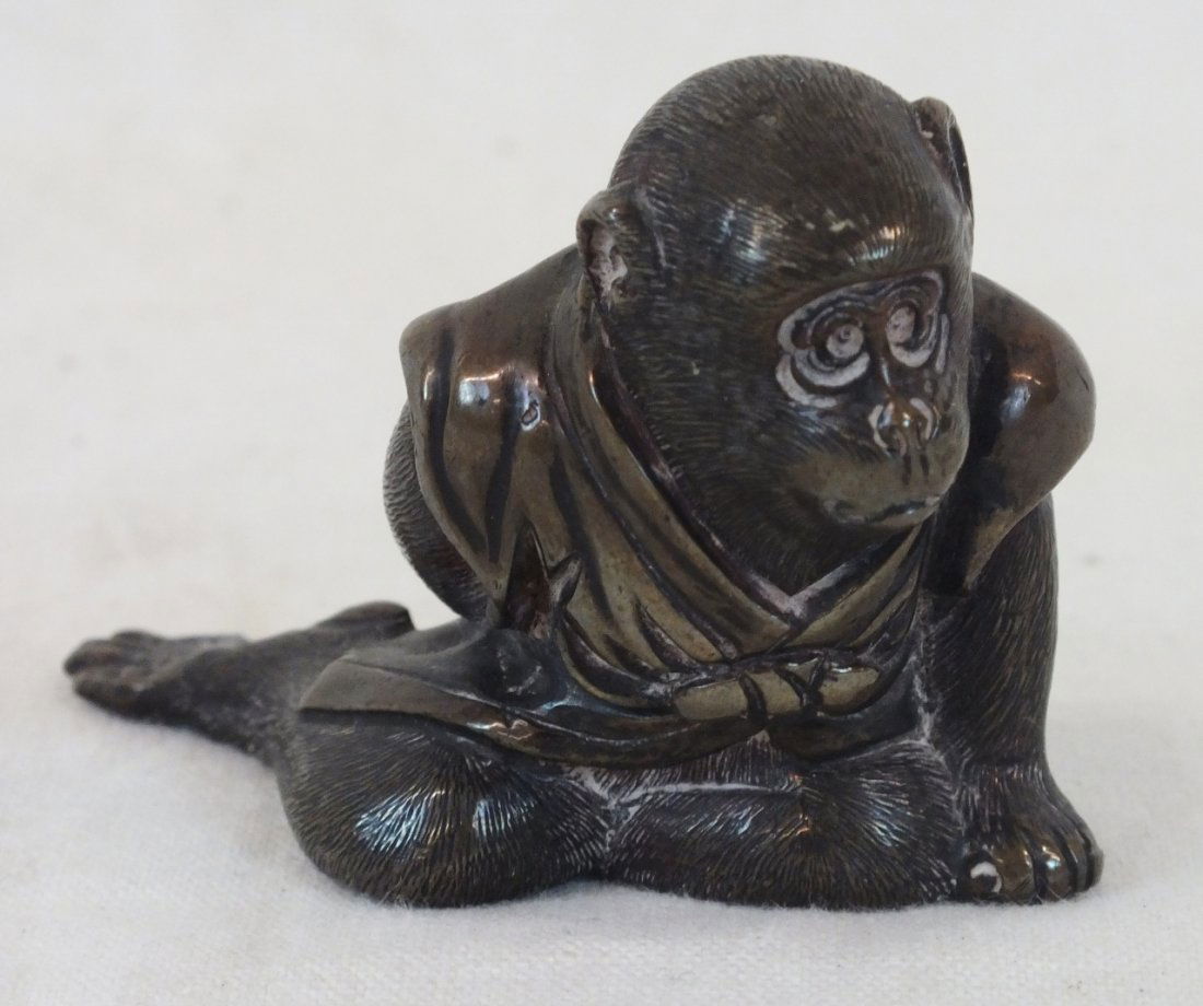 Miniature bronze monkey sculpture (1 of 5)
