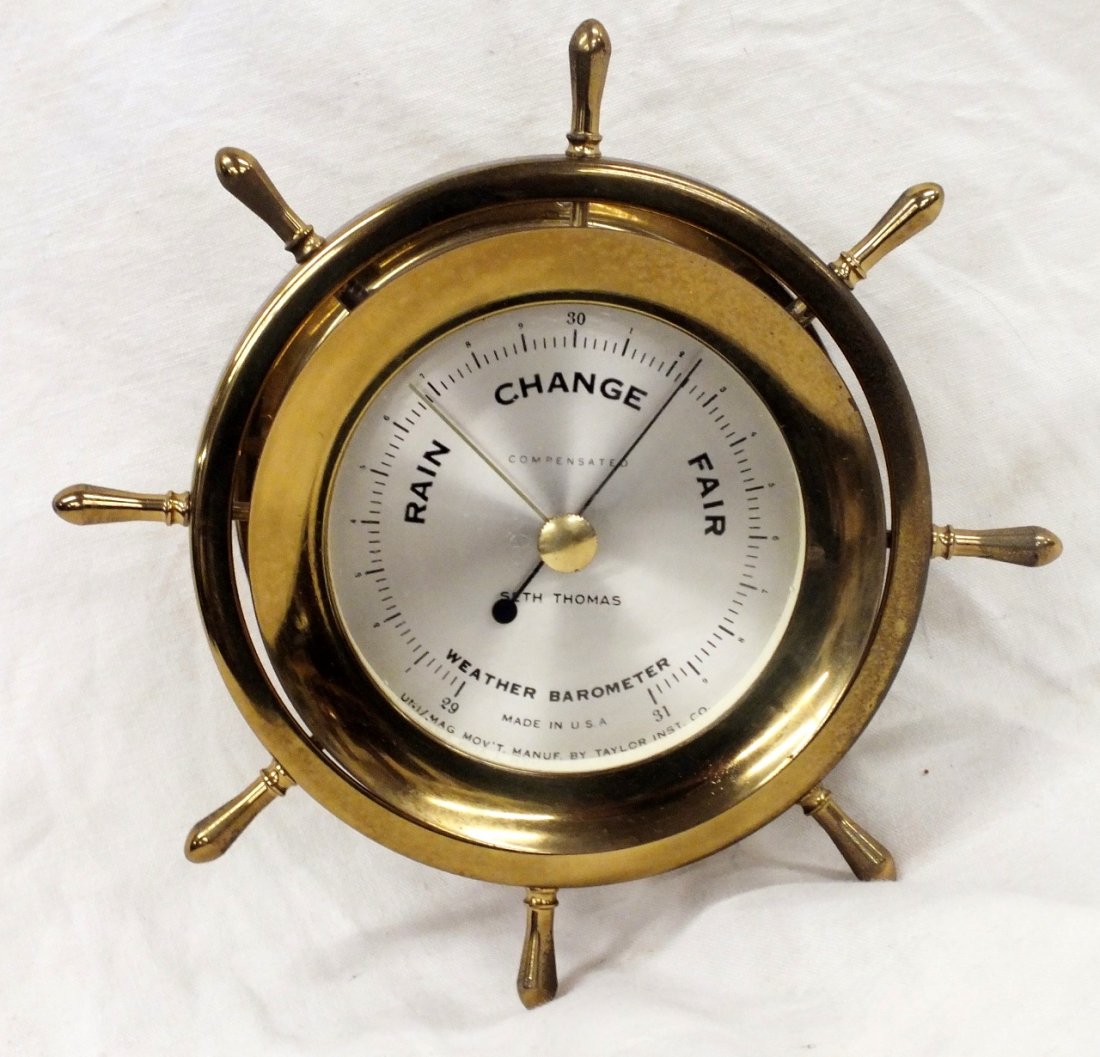Seth Thomas Helsman barometer: Seth Thomas Helsman barometer in original box.