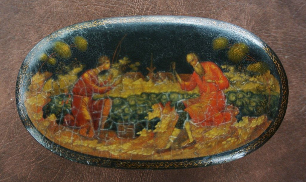 Russian lacquer box Palekh 1926 artist Alexei Vatagin (1 of 9)