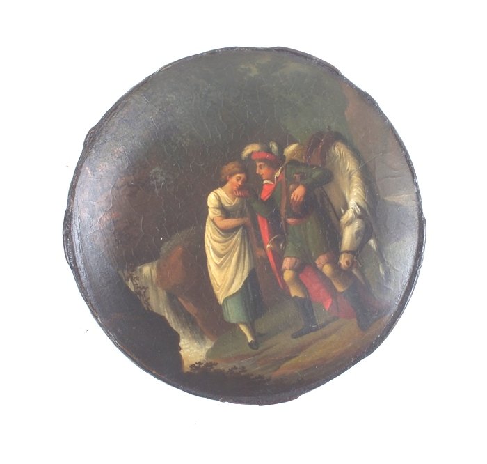 Paper mache snuff box, Genre scene (1 of 6)