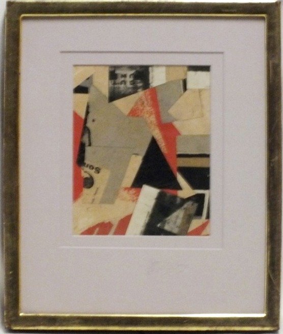 Kurt Schwitters (German, 1887 - 1948) "Merz" Facsimile: Kurt Schwitters (German, 1887 - 1948) "Merz" Facsimile edition, Art Institute of Chicago. 6 3/4" x 5 1/4", frame 13 1/4" x 11", weight 1.6 Lb, under glass. Came from a large collection of facsimile pr