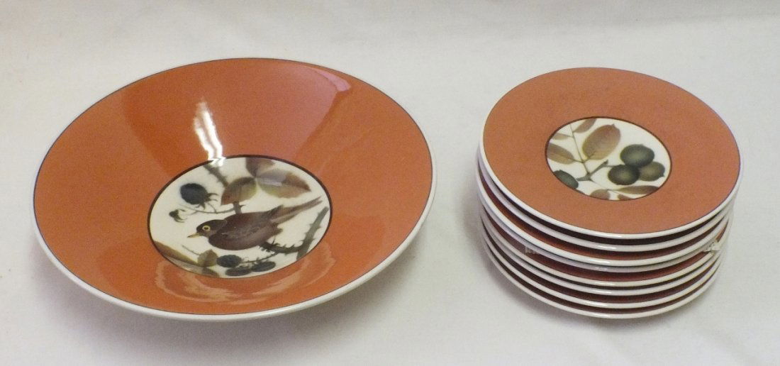 Royal Copenhagen Aluminia Faience Charger and 8 plates (1 of 10)