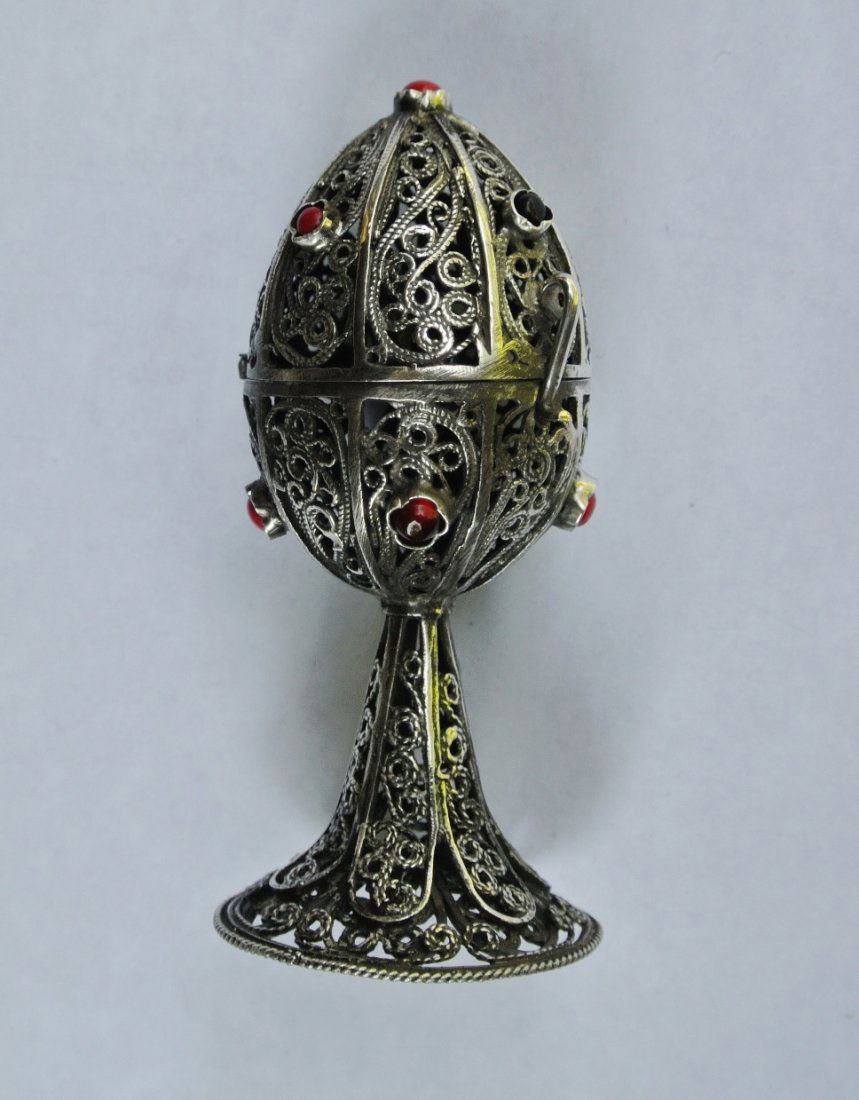 Imperial Russian 84 Silver Faberge style egg (1 of 9)