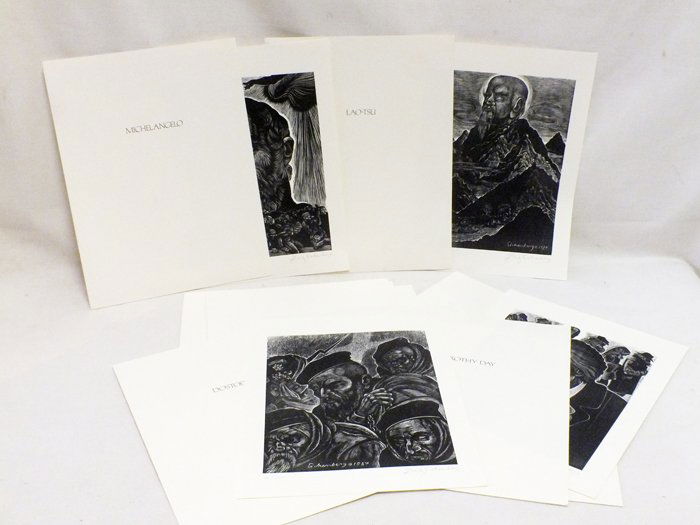 Fritz Eichenberg "Homage" 12 wood engravings (1 of 10)