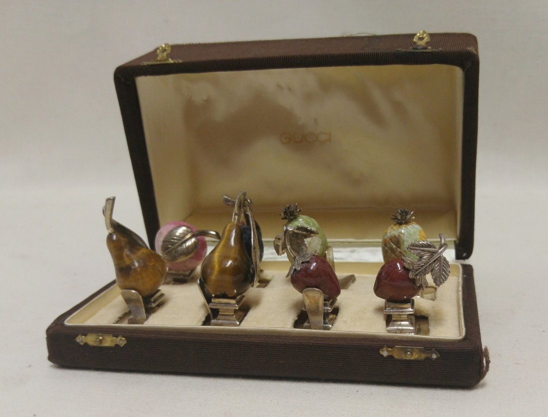 Set of 8 GUCCI sterling and stone miniature figures (1 of 5)