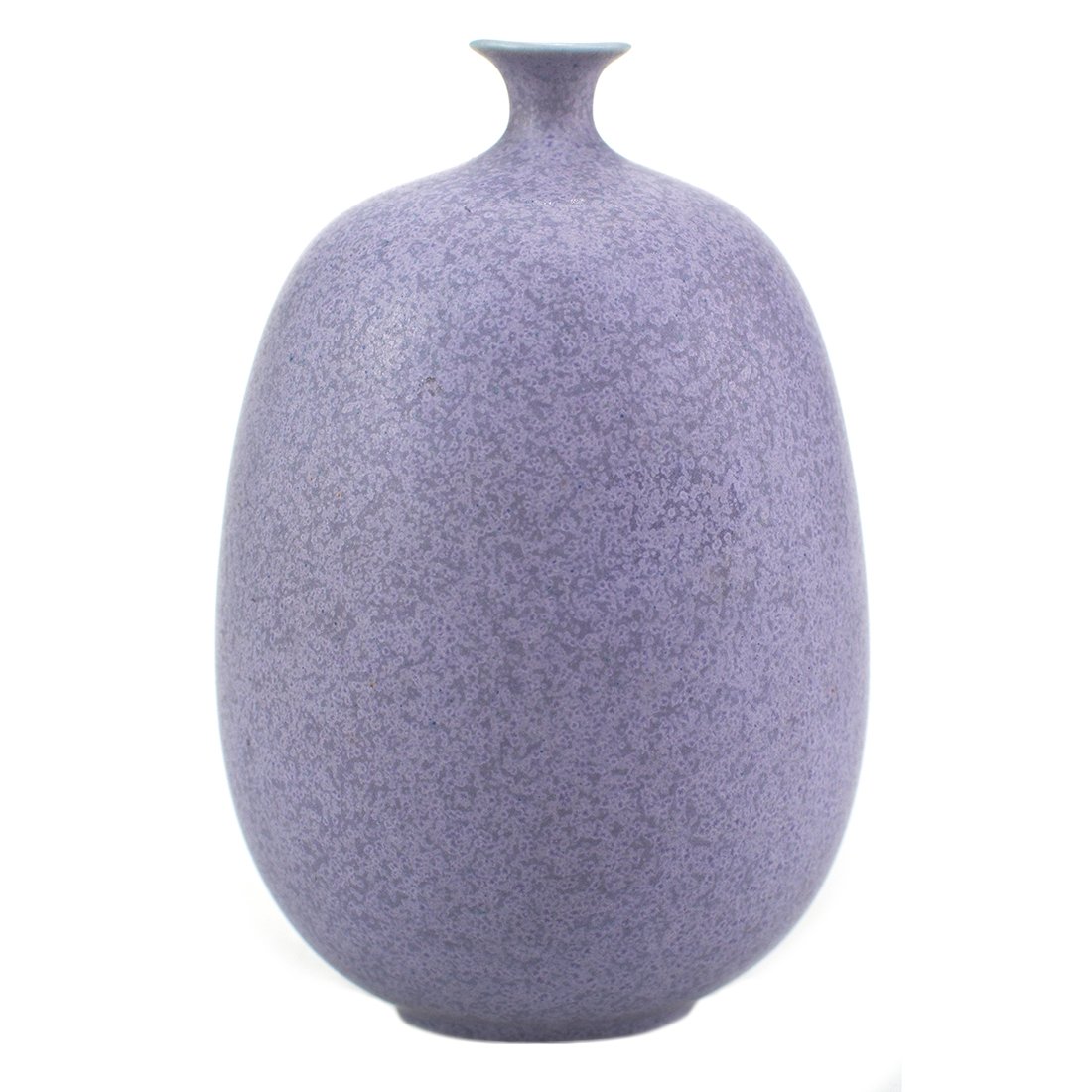 VAS, keramik, INGER PERSSON, Rörstrand: Rosa-lilaspräcklig glasyr. Indragen hals. Undersida signerad. Inga anmärkningar. Höjd 11.5, diameter 7.5 cm.