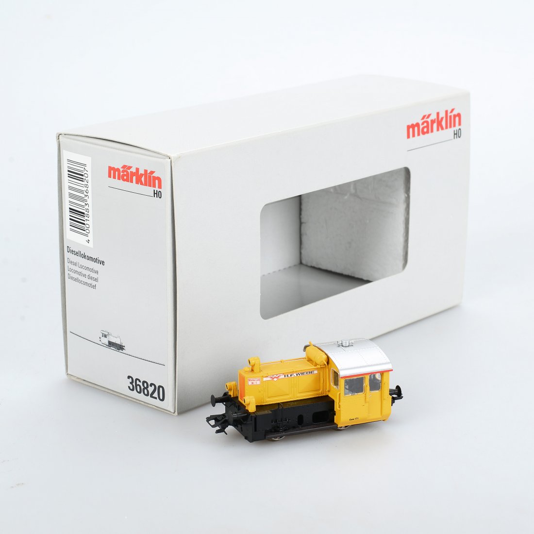 DIESELLOK, 36820, Märklin, H0: Diesellokomotive. Till synes mycket fint skick med minimalt bruksslitage undertill. Med kartong och instruktioner. Marklin/Maerklin (361)