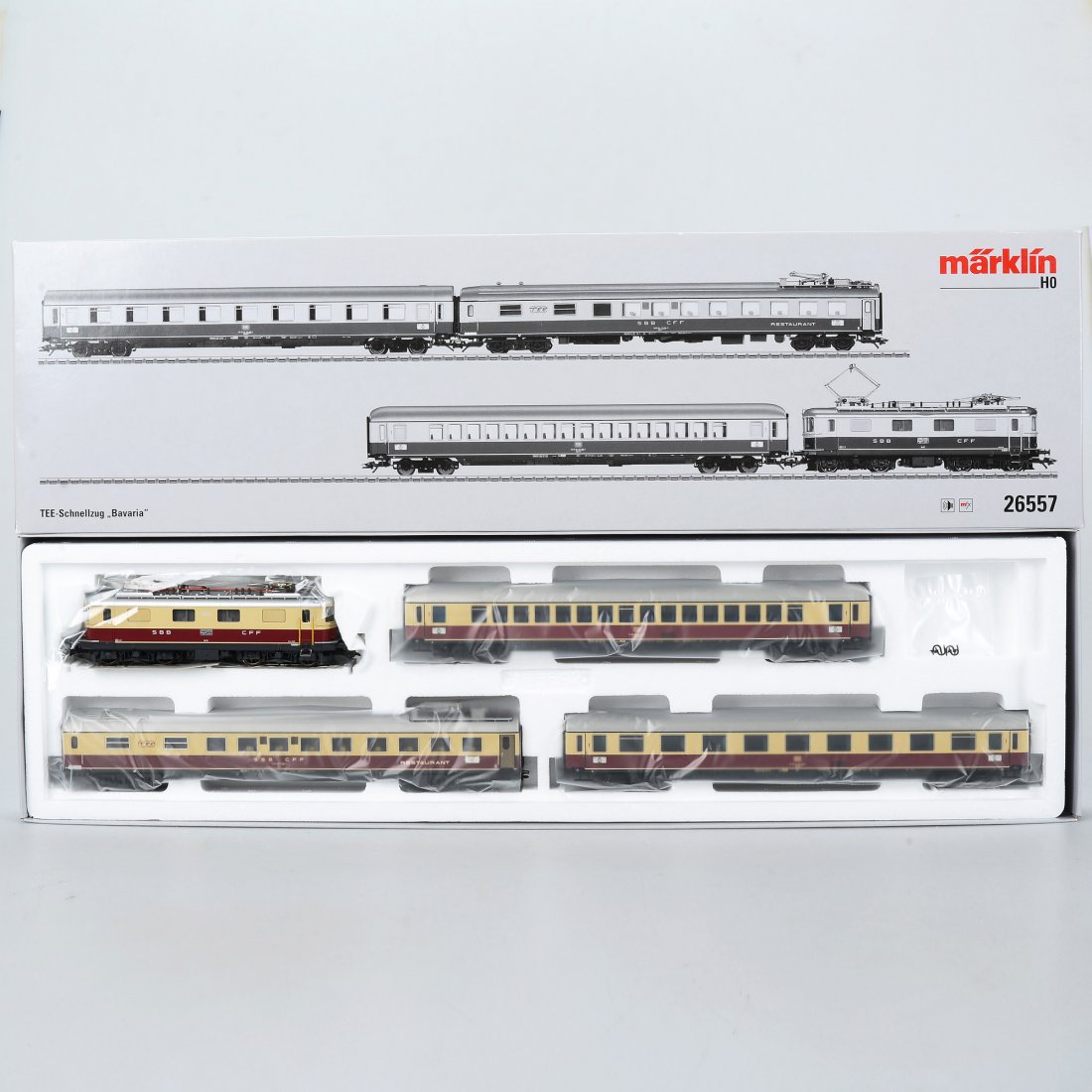 TÅGSATS, 26557, Märklin, H0: Eltågsset, 4 delar. Ej genomgången, till synes nyskick. Med kartong och instruktioner. Marklin/Maerklin (407)
