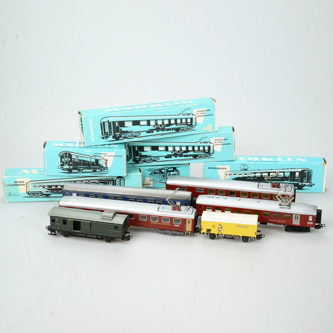 VAGNAR, 6 st, Märklin, H0: 4041, 4068, 4035, 4509, 4068 och 4029. Smärre/obetydligt slitage. Marklin/Maerklin (454)