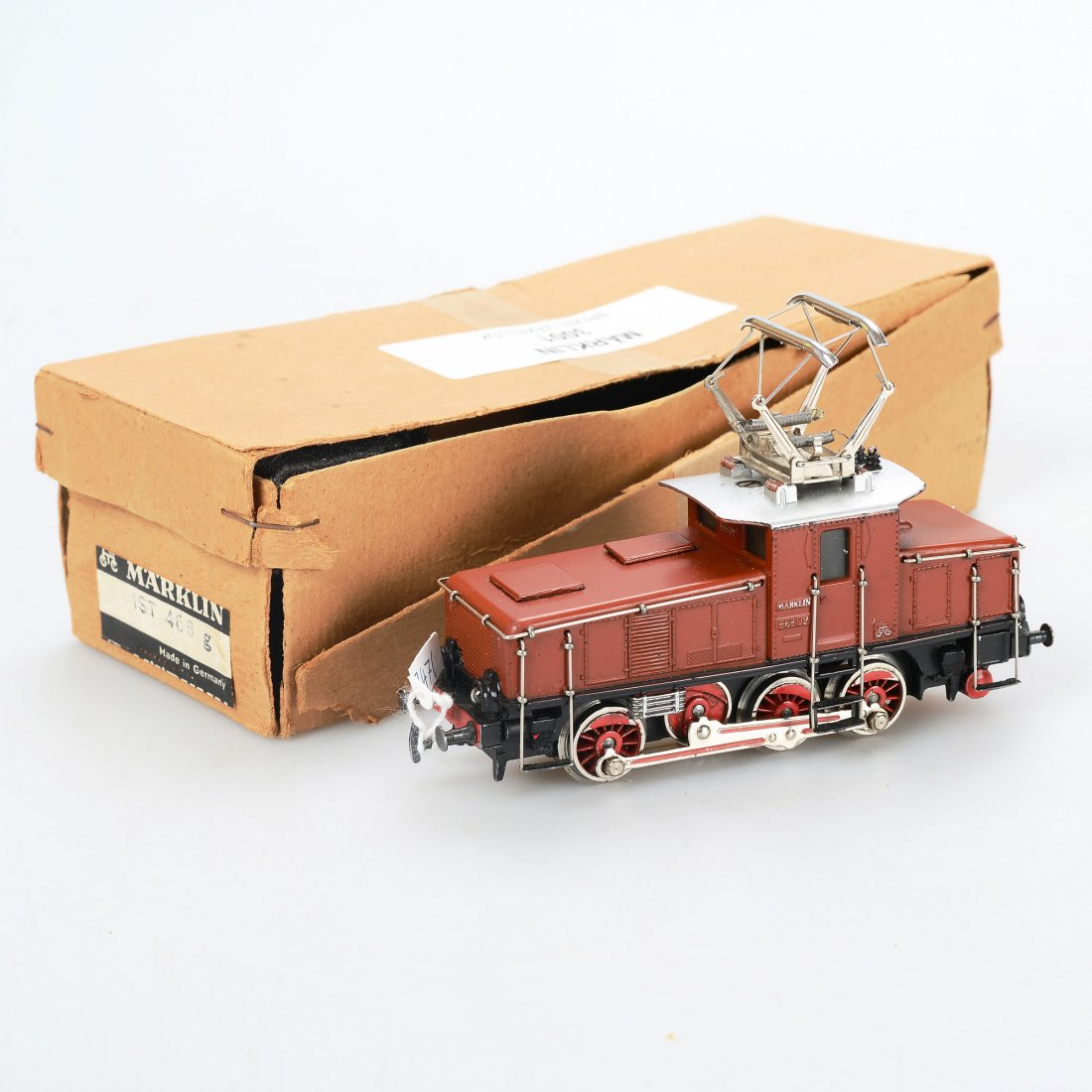 VÄXELLOK, 3002, Märklin, H0: Elektrolokomotive. Bruksslitage, färgbortfall, smärre repor på tak. Med kartong (ej original, slitage). Marklin/Maerklin (662)