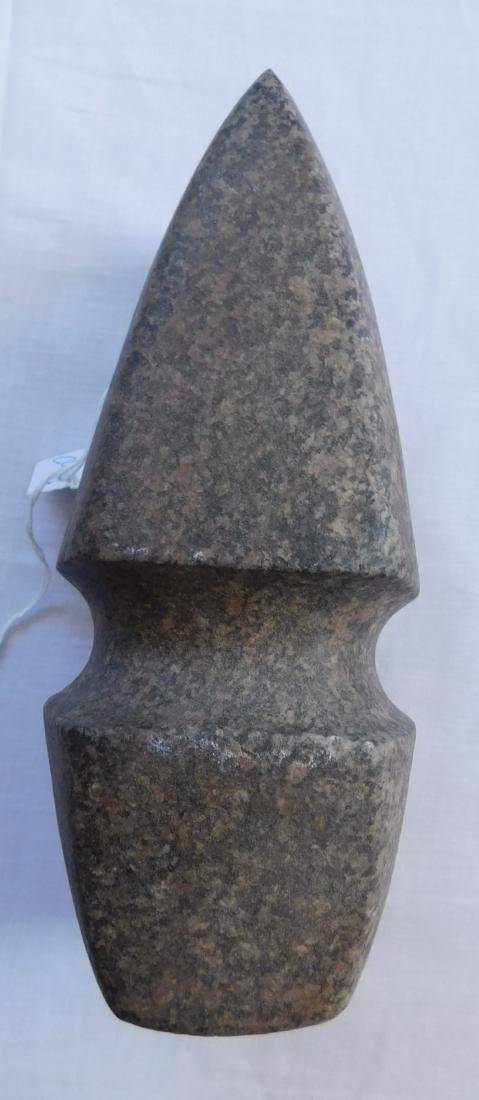 3/4 Grooved Axe: 3/4 Grooved Axe, pre-historic item. Made of granite, the item measures 8 1/4" x 2 1/2" x 4 1/2". Kane County, Illinois. Condition: Good, minor nicks, see images. Shipping: $30.00 w/insurance and signa