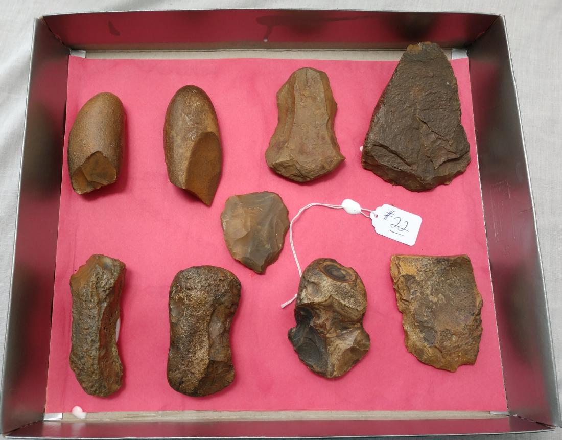 Paleo Artifacts Egypt: Paleo Artifacts-Egypt, c. 250,000 years old. Made of chert, the items are 5" and shorter. Fayoum, Egypt. Condition: As found, see images. Shipping: $30.00 w/insurance and signature.