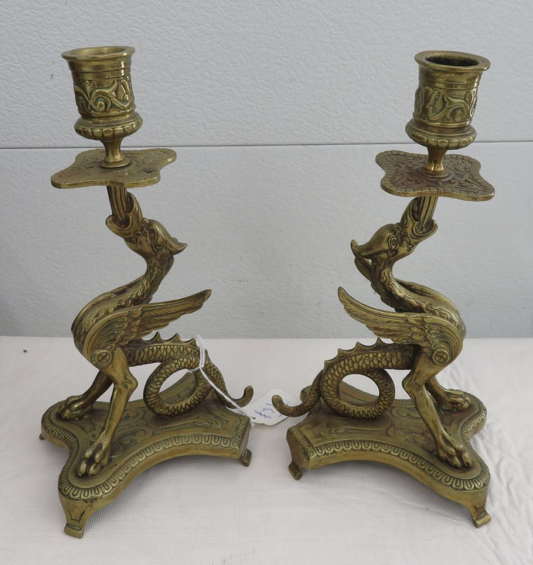 Bronze Gargoyle Candle Holders