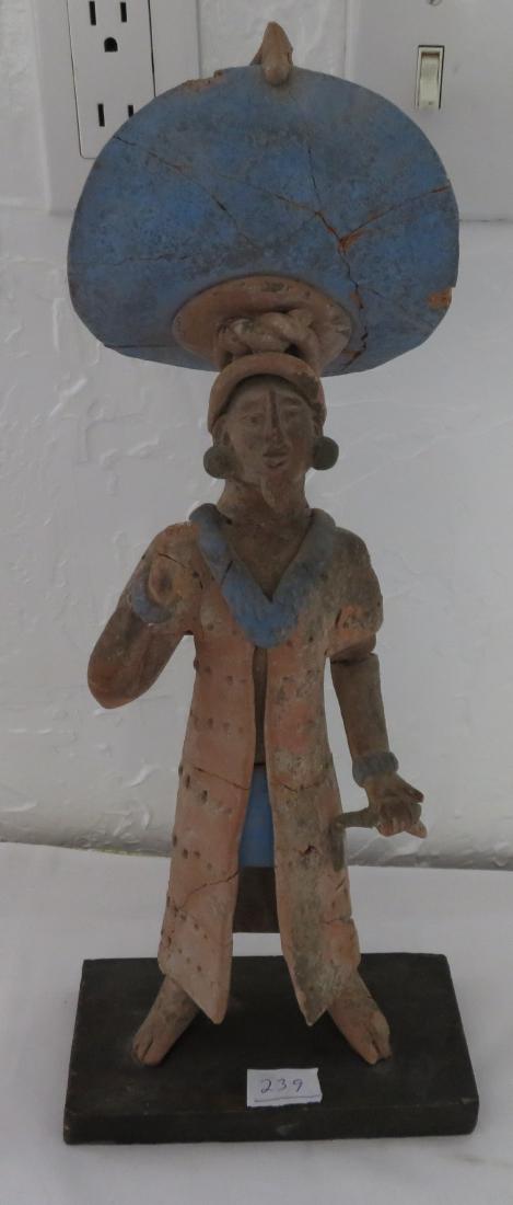 Mayan Priest: Mayan Priest, modern item. Made of clay and paint, the item measures 17" x 5 1/2". Guatemala. Condition: Broken and glued, see images. Shipping: $50.00 USA estimate only, double-boxed, w/insurance and