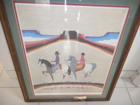 Print: Navajo Print signed 469 of 500 signed Justin Teo. Frame size is 21x24". Arizona circa 1970. Good. Shipping $25.00
