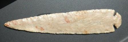 Flint Spear: Large Texas Dovetail Spear Point. Measures 9x2 inches. Circa 1900 Shipping $15.00