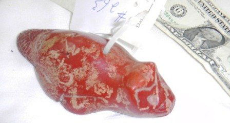 Prehistoric Rare Pipe Stone effigy Beaver gorget: Rare Pipe Stone prehistoric Beaver effigy gorget. Measurements are 2x5 inches. Shipping 18.00. This item is from Warren County, Ohio. Condition is very good.