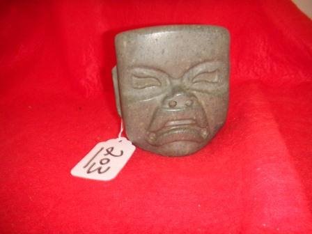 Jadeite Olmec Pre-Columbian Mask: Jadeite Olmec Pre-Columbian Mask from Vera Cruz, Mexico. This is a transformation style mask. Good condition and very finely made. Shipping $25.00