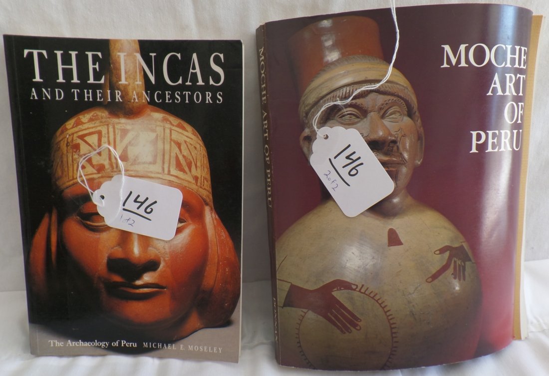 2 Native American Books: 2 Native American Books. Physical size is 10" x 7" and 11" x 9". "The Incas and their Ancestors" by Michael E. Moseley. "Moche Art of Peru" by Donnan. Condition: Very Good. Shipping: $12.