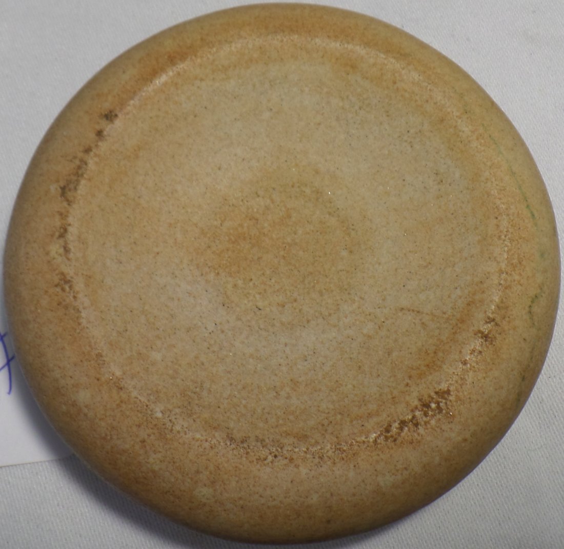 Discoidal Stone from Missouri: Discoidal Stone approximately 1500 to 2000 years old. This fine grain sandstone measures 4 1/2 x 1 " and is believed to be from Illinois. This discoidal is in fine conditon with double cup. Shipping 1