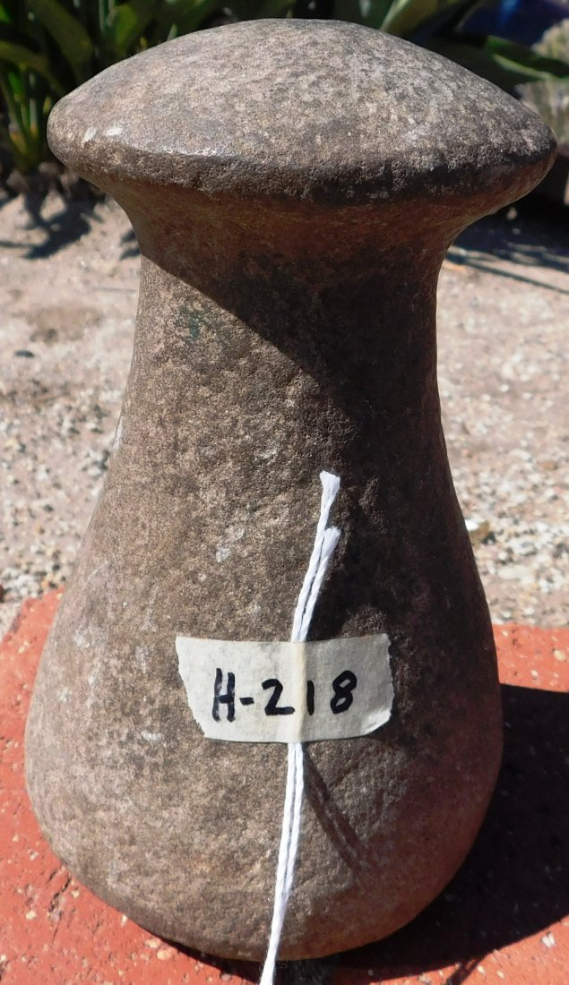 Gunther Island Stone Pestle: Gunther Island Stone Pestle, pre-historic item. Made of basalt, the item measures approx. 4.5" x 4.5" x 10.5". Humboldt Bay, Humboldt County, California. Found around 1930, ex-H.H. Stuart. Condition: 