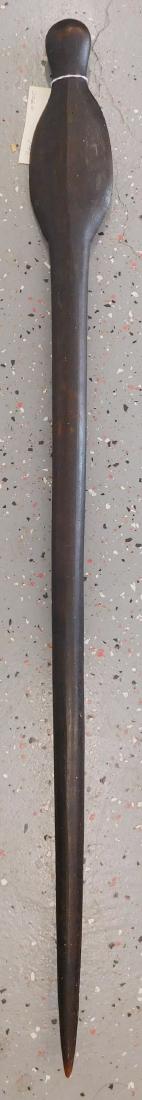 Polynesian War Club w/Helm COA: Polynesian War Club w/Helm COA, circa 1940s. Made of hardwood and measuring 36" x 3.5" x 1.5". New Britain. Ex-Maslyn Williams, author of Stone Age Island. Helm Certificate of Authenticity. Condition: