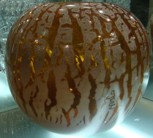 GALLE, VASE, SIGNED: JAPANESE ERA (POSSIBLY), 13" X 12"H- to see more pictures go to www.gormanauctions.com plus more glassware
