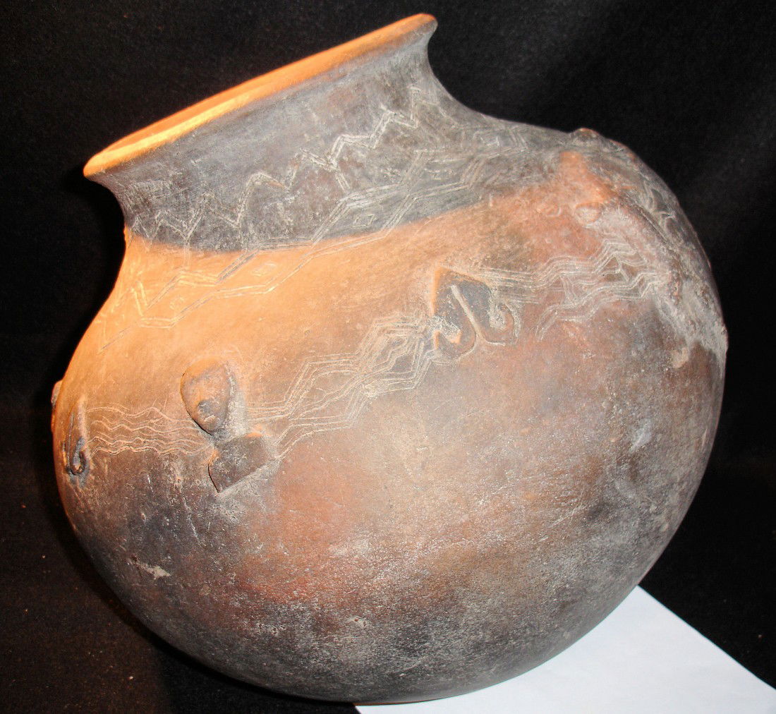 Large Archaic Olla or Vessel: a large archaic earthenware olla or vessel age origin unknown