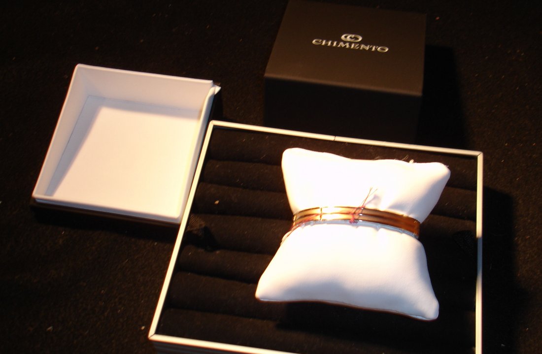 Chimento 18K GP Stainless Bracelet: beautiful Chimento 18K GP stainless 2 tone bracelet retail $500 w/box