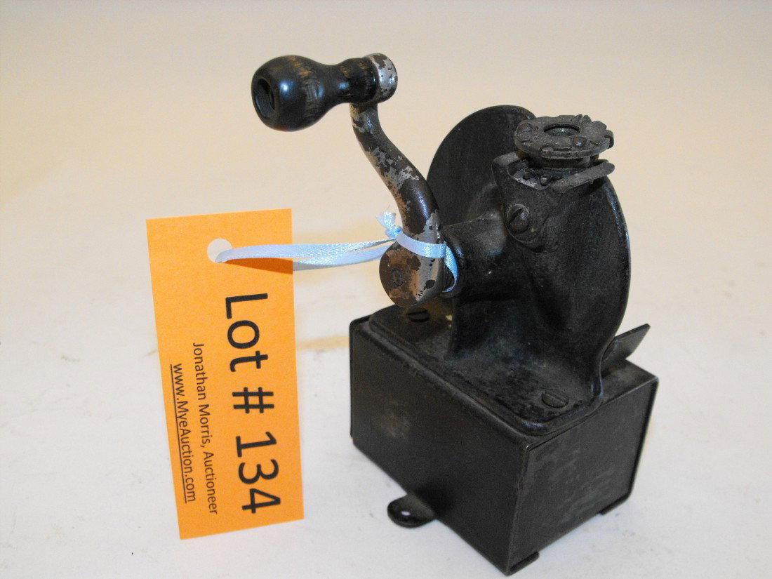 Antique Pencil Sharpener: Marked US, mechanical pencil sharpener, works! Approx 4 1/2" tall