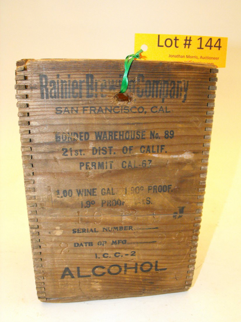 Rainier Brewing Co.: Wooden Alcohol Box, San Francisco, CA