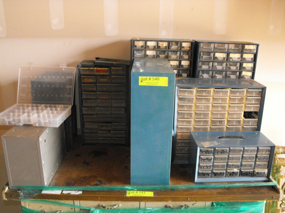 Loose Screws: 10 boxes of drawers w/ nuts, screws, pieces and parts!