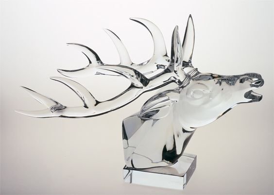 BACCARAT FRANCE, 20th CENTURY, VERY LARGE STAG HEAD (1 of 3)