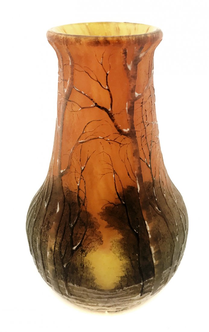 A DAUM `WINTER LANDSCAPE' VASE, CIRCA 1900 (1 of 3)