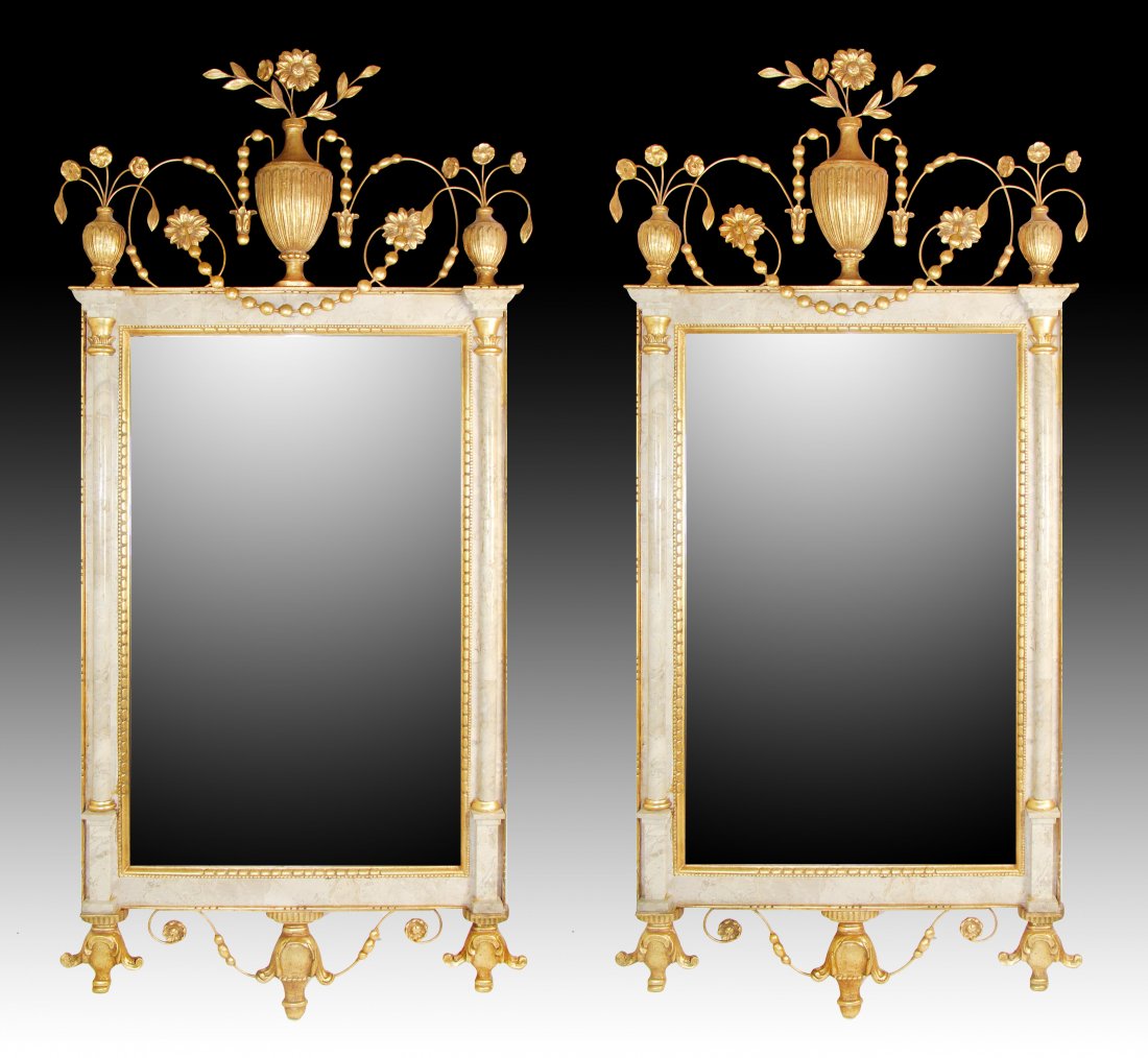 A PAIR OF NORTH ITALIAN GILTWOOD MIRRORS (1 of 1)