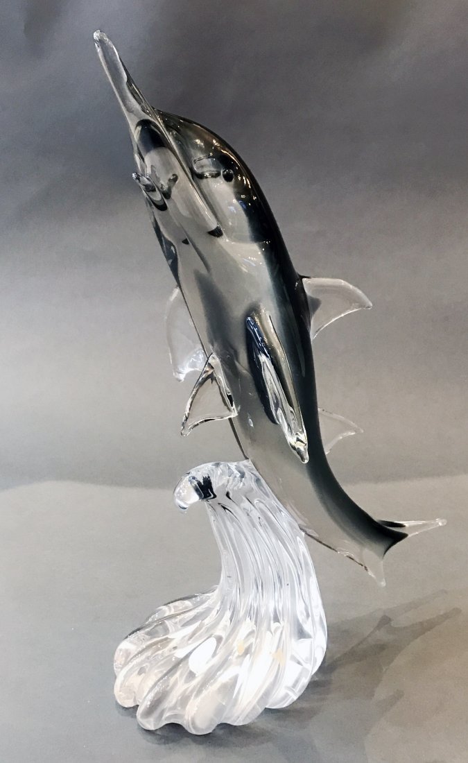 LARGE VINTAGE MURANO ITALIAN GLASS FIGURE OF A DOLPHIN (1 of 4)