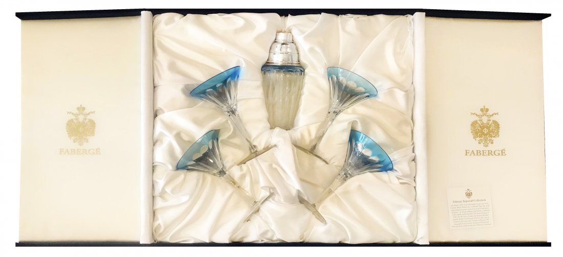 FABERGE FRANCE, CRYSTAL MARTINI SET (1 of 3)