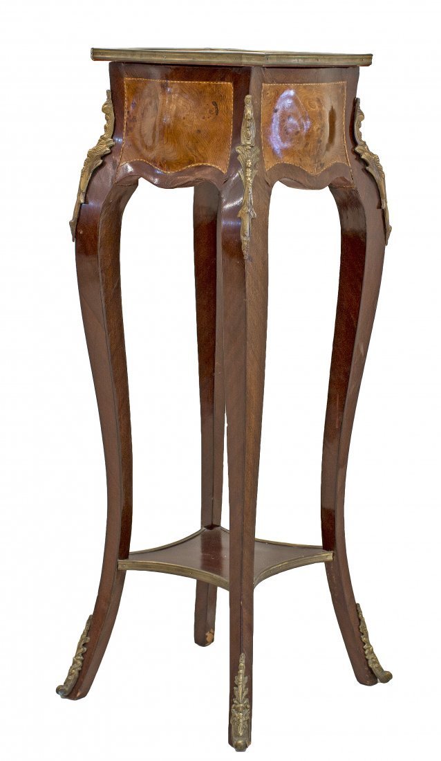 LOUIS XV STYLE GILT-BRONZE MOUNTED MAHOGANY PEDESTAL (1 of 2)