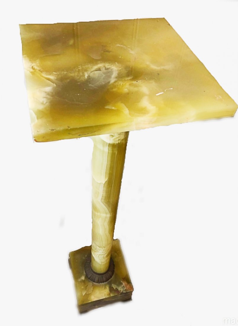 FRENCH BRONZE MOUNTED ONYX COLUMNAR PEDESTAL (1 of 6)