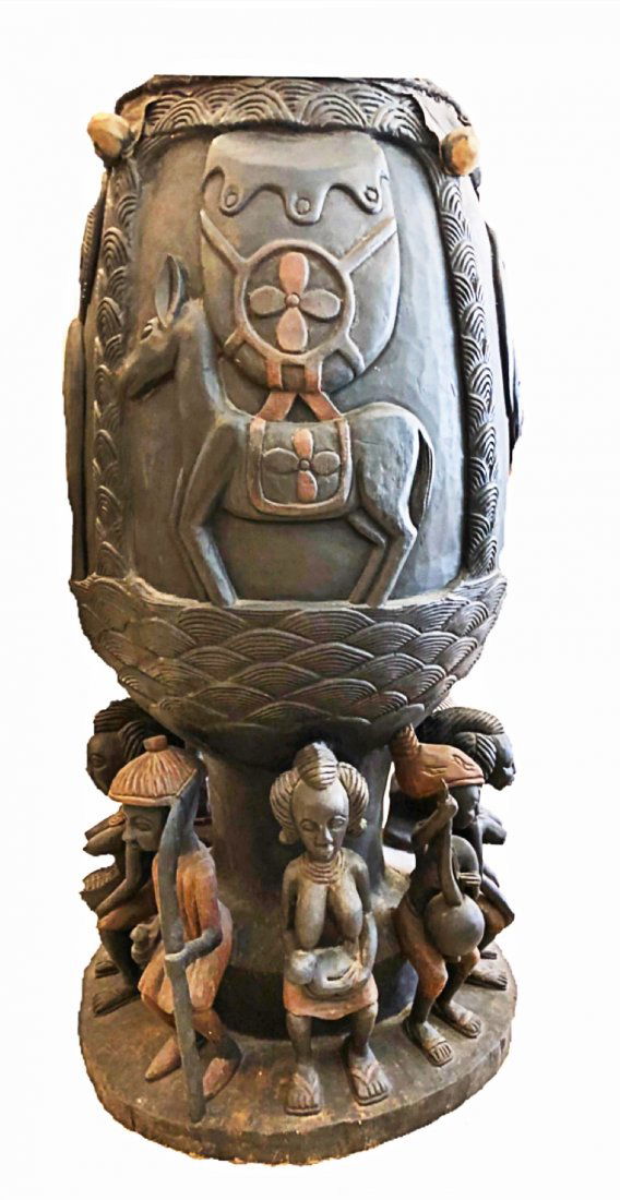 CENTRAL AFRICAN CARVED WOOD DRUM (1 of 14)
