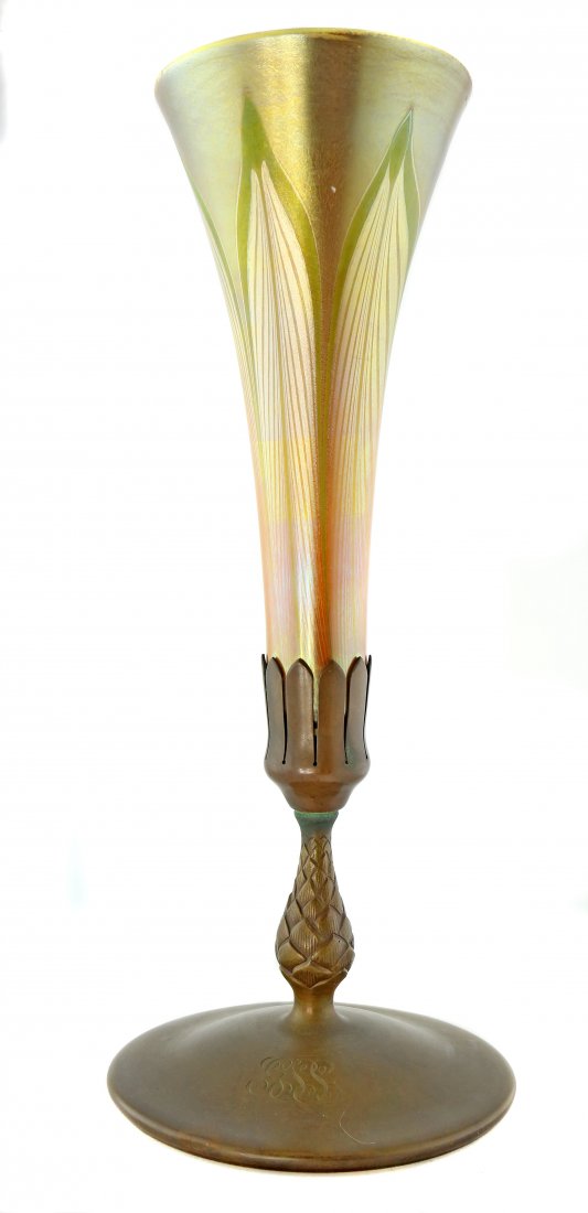 Tiffany Studios Gilt-Bronze and Decorated Favrile Gla (1 of 1)