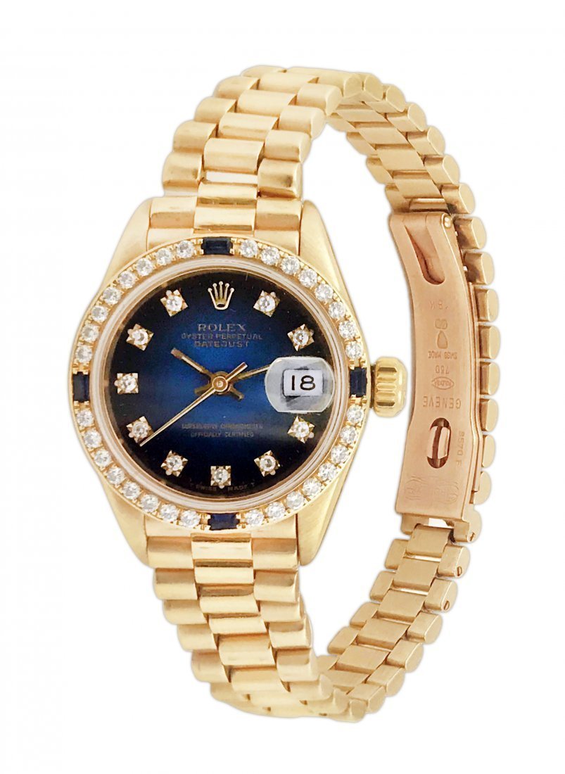 ROLEX, LADYS DIAMOND WRISTWATCH 'OYSTER PERPETUAL' (1 of 8)