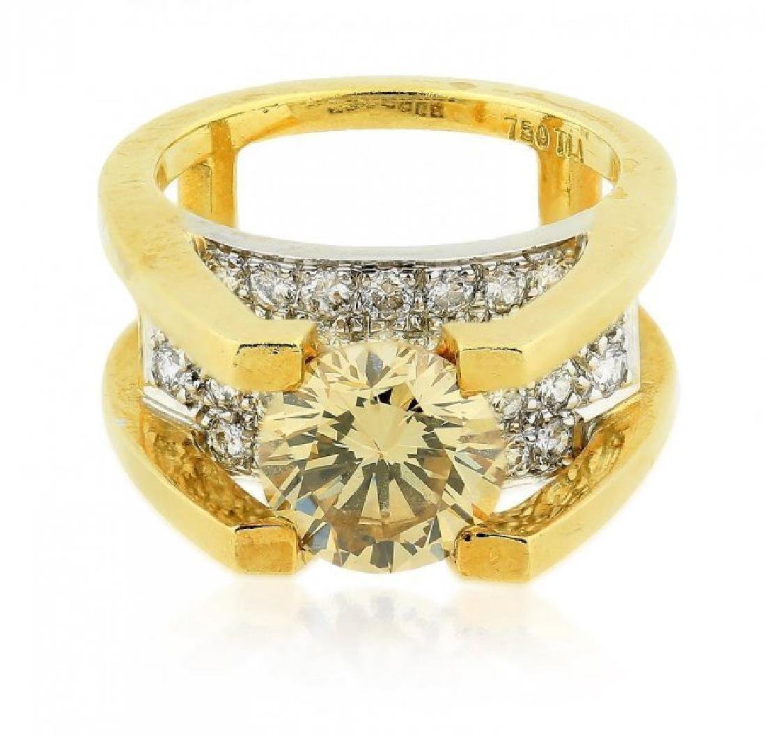 18 KARAT YELLOW GOLD FANCY BROWN-YELLOW DIAMOND RING (1 of 1)