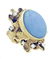 14 KARAT GOLD, JADE AND DIAMOND RING