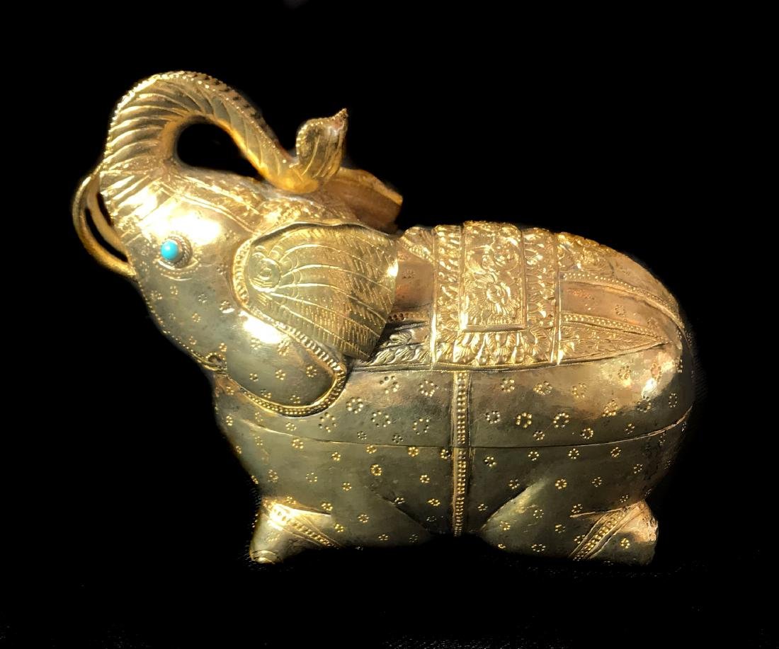 ASIAN SILVER-GILT "ELEPHANT" BOX (1 of 1)