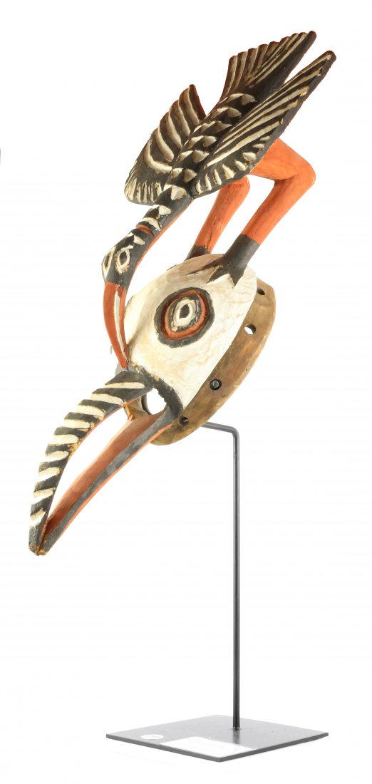 STYLE OF CEREMONIAL DANCE MASK WOOD WITH KAOLIN (1 of 1)