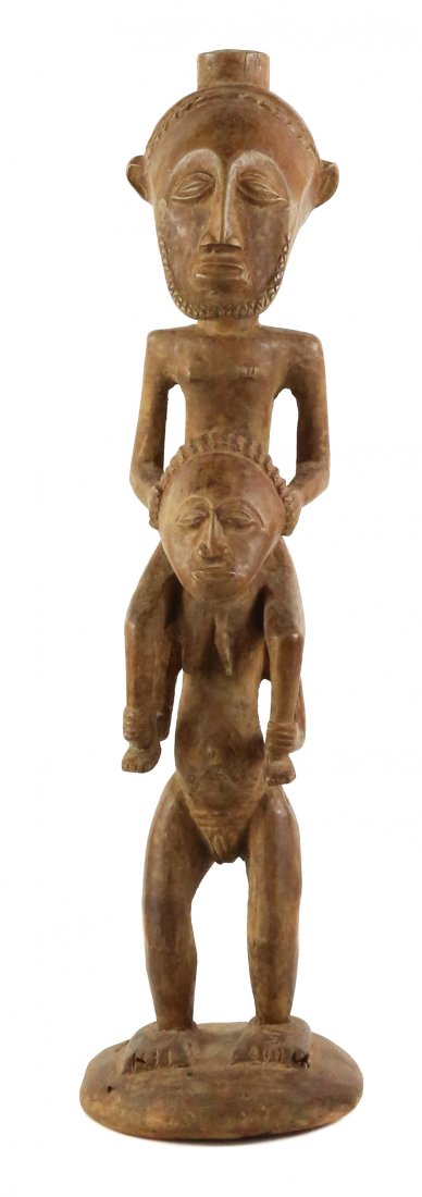 STYLE OF ANCENTRAL TOTEM FIGURE - CARVED WOOD (1 of 3)