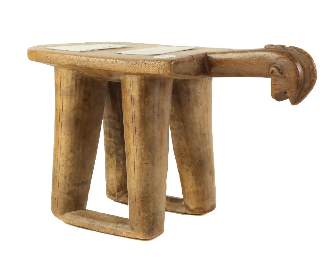 STYLE OF CEREMONIAL STOOL - CARVED WOOD (1 of 2)